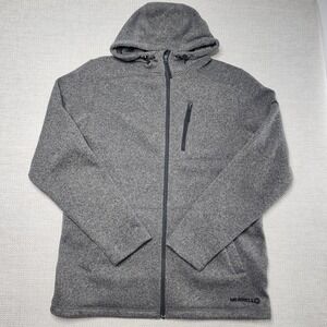 Merrell Jacket Men's Size Large Full Zip Hooded Gray‎ Long